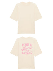 Unisex T-Shirt Oversized aus 100% Bio-Baumwolle Natural Raw natur mit rosa Print Aufdruck More Amore Per Favore