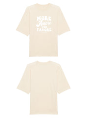 Unisex T-Shirt Oversized aus 100% Bio-Baumwolle Natural Raw natur mit weissem Print Aufdruck More Amore Per Favore