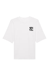 Unisex T-Shirt Oversized aus 100% Bio-Baumwolle White weiss mit schwarzem Print Aufdruck More Amore Per Favore