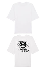 BUILD YOUR OWN T-SHIRT (OVERSIZED) |  EVERYBODY BORN TO BE A STAR | WHITE