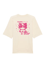BUILD YOUR OWN T-SHIRT (OVERSIZED) |  EVERYBODY BORN TO BE A STAR | NATURAL RAW