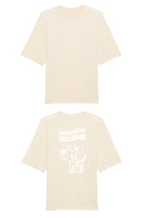 Oversized T-Shirt aus 100 % Bio-Baumwolle mit weitem, modernem Schnitt, erhältlich in Schwarz, Weiss und Natur. Individuell gestaltbar mit Wunschmotiv und frei wählbarer Platzierung. Weiche Qualität, überschnittene Ärmelansätze und lässiger Style für maximalen Tragekomfort. Handgezeichnetes Hundemotiv und Schriftzug „LIFE IS BETTER WITH ANWAY“ auf der Rückseite.