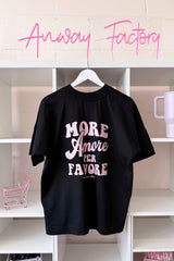 Unisex T-Shirt Oversized aus 100% Bio-Baumwolle Black schwarz mit rosa Print Aufdruck More Amore Per Favore