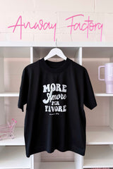 Unisex T-Shirt Oversized aus 100% Bio-Baumwolle Black schwarz mit weissem Print Aufdruck More Amore Per Favore