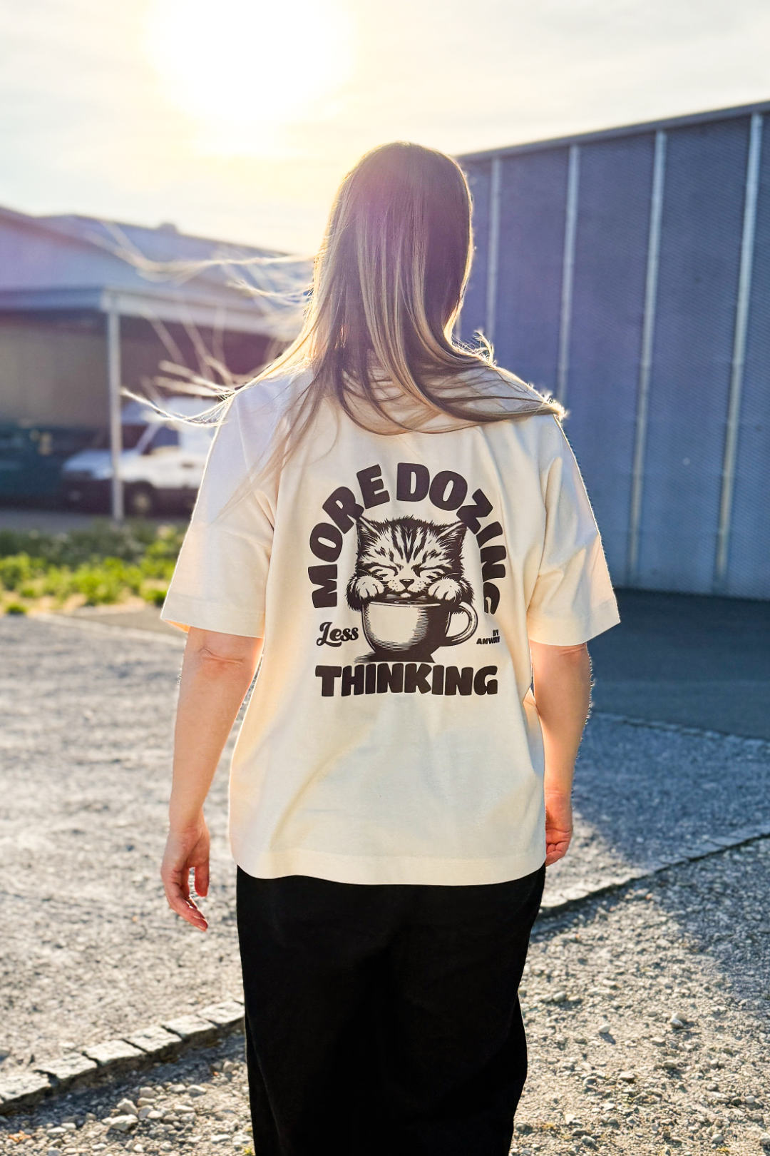 BUILD YOUR OWN T-SHIRT (OVERSIZED) | MORE DOZING LESS THINKING | NATURAL RAW