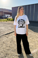 BUILD YOUR OWN T-SHIRT (OVERSIZED) | MORE DOZING LESS THINKING | WHITE