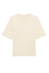 Oversized T-Shirt aus 100 % Bio-Baumwolle in Natur – moderner Schnitt mit eingesetzten Ärmeln.