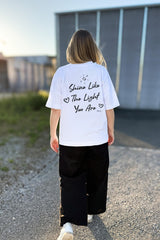 BUILD YOUR OWN T-SHIRT (OVERSIZED) |  SHINE LIKE THE LIGHT YOU ARE | WHITE
