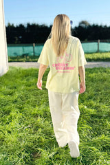 Relaxed Fit T-Shirt, Farbe Lemon Sorbet, Backprint Cherry Dreamin', Unisex, Bio-Baumwolle