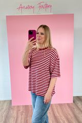 OVERSIZED SHIRT CHIARA | DUNKELROT-ROSA