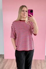 OVERSIZED SHIRT CHIARA | DUNKELROT-ROSA