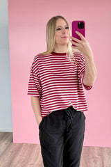 OVERSIZED SHIRT CHIARA | DUNKELROT-ROSA