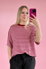 OVERSIZED SHIRT CHIARA | DUNKELROT-ROSA