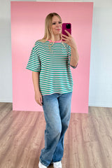 OVERSIZED SHIRT CHIARA | GRÜN-ROSA