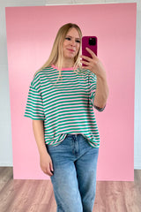 OVERSIZED SHIRT CHIARA | GRÜN-ROSA