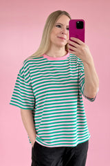 OVERSIZED SHIRT CHIARA | GRÜN-ROSA
