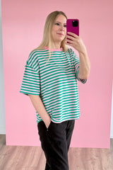 OVERSIZED SHIRT CHIARA | GRÜN-ROSA