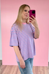 OVERSIZED SHIRT CHIARA | HELLBLAU-ROSA