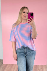 OVERSIZED SHIRT CHIARA | HELLBLAU-ROSA