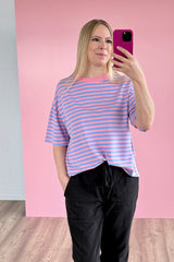 OVERSIZED SHIRT CHIARA | HELLBLAU-ROSA