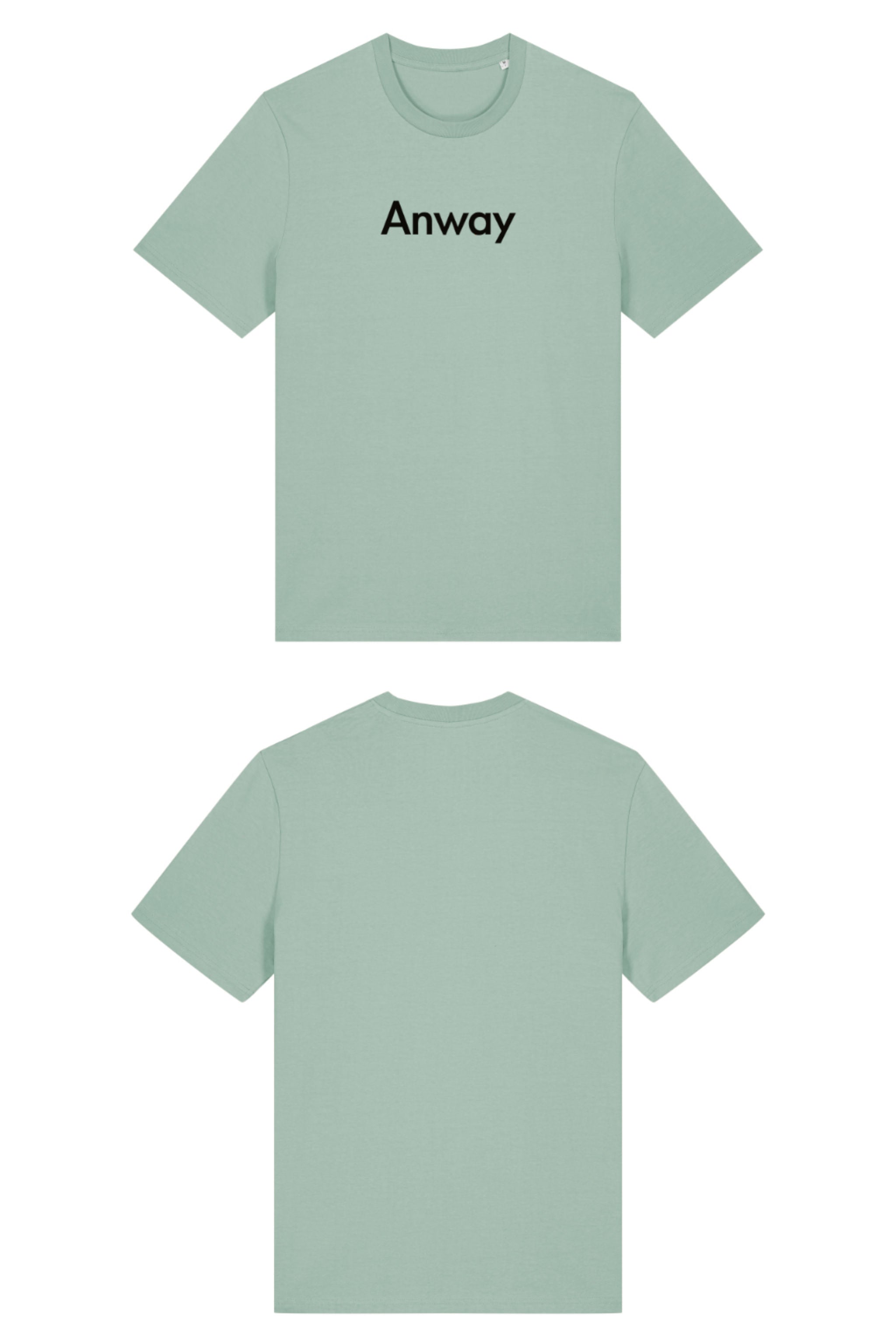 T-Shirt aus 100 % Bio-Baumwolle mit normaler Passform, erhältlich in verschiedenen Farben wie Blue Soul, Cotton Pink, Lavender, Aloe, Weiss und Schwarz. Individuell bedruckbar mit Wunschmotiv. Weiches, angenehm leichtes Material für hohen Tragekomfort. Ideal für einen zeitgemässen, entspannten Look. Mit schwarzem Anway-Schriftzug in serifenloser, fetter Schrift auf der Vorderseite.