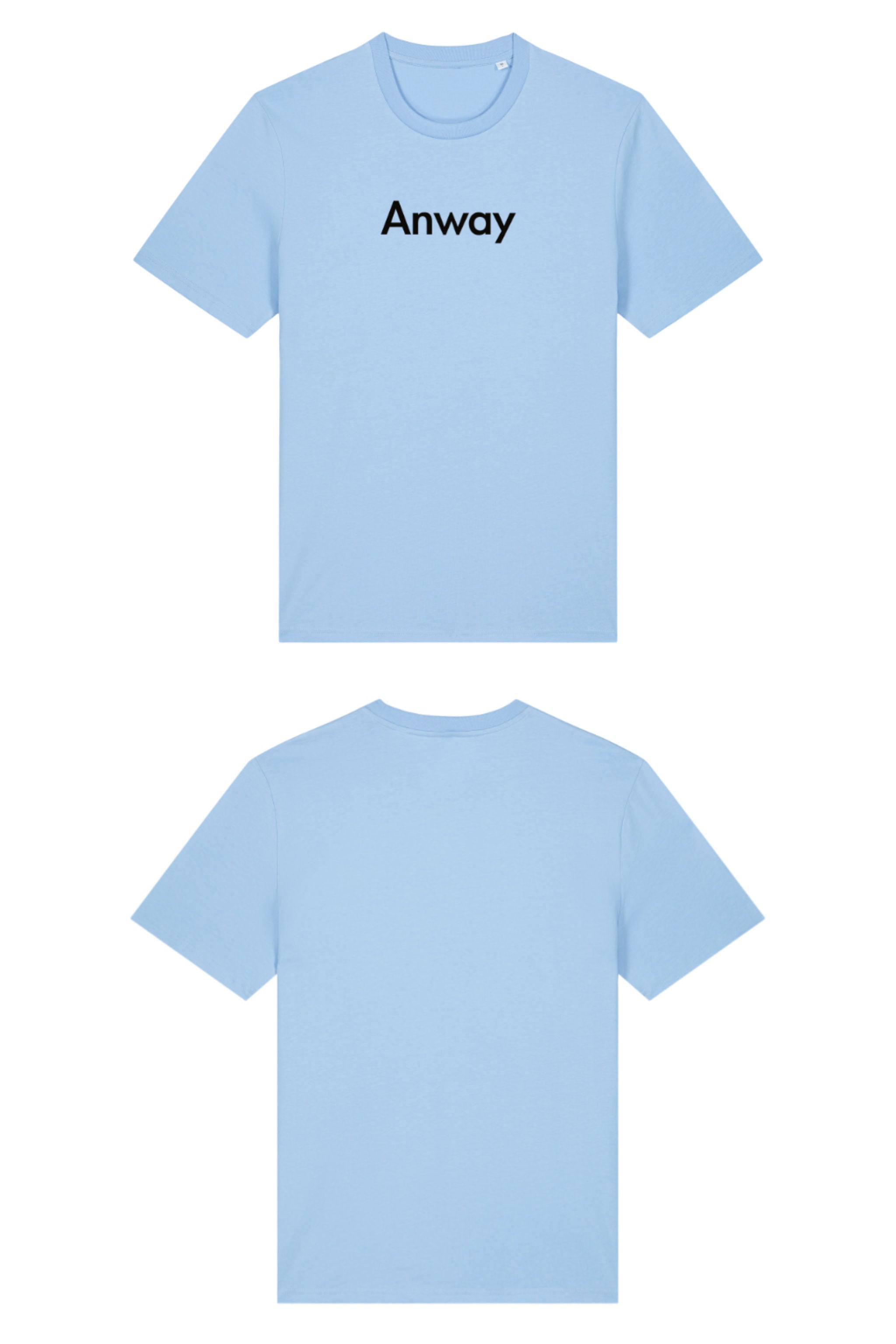 T-Shirt aus 100 % Bio-Baumwolle mit normaler Passform, erhältlich in verschiedenen Farben wie Blue Soul, Cotton Pink, Lavender, Aloe, Weiss und Schwarz. Individuell bedruckbar mit Wunschmotiv. Weiches, angenehm leichtes Material für hohen Tragekomfort. Ideal für einen zeitgemässen, entspannten Look. Mit schwarzem Anway-Schriftzug in serifenloser, fetter Schrift auf der Vorderseite.