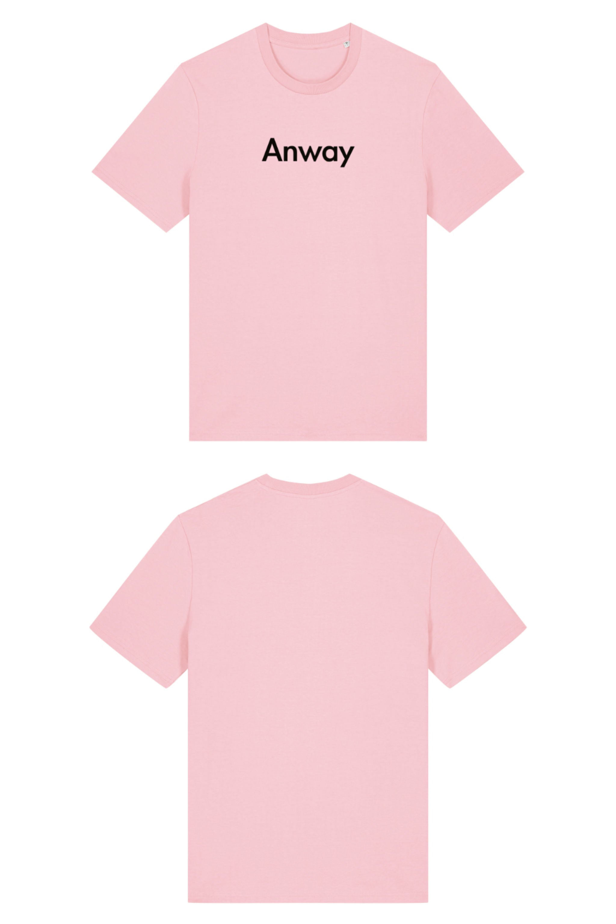 T-Shirt aus 100 % Bio-Baumwolle mit normaler Passform, erhältlich in verschiedenen Farben wie Blue Soul, Cotton Pink, Lavender, Aloe, Weiss und Schwarz. Individuell bedruckbar mit Wunschmotiv. Weiches, angenehm leichtes Material für hohen Tragekomfort. Ideal für einen zeitgemässen, entspannten Look. Mit schwarzem Anway-Schriftzug in serifenloser, fetter Schrift auf der Vorderseite.