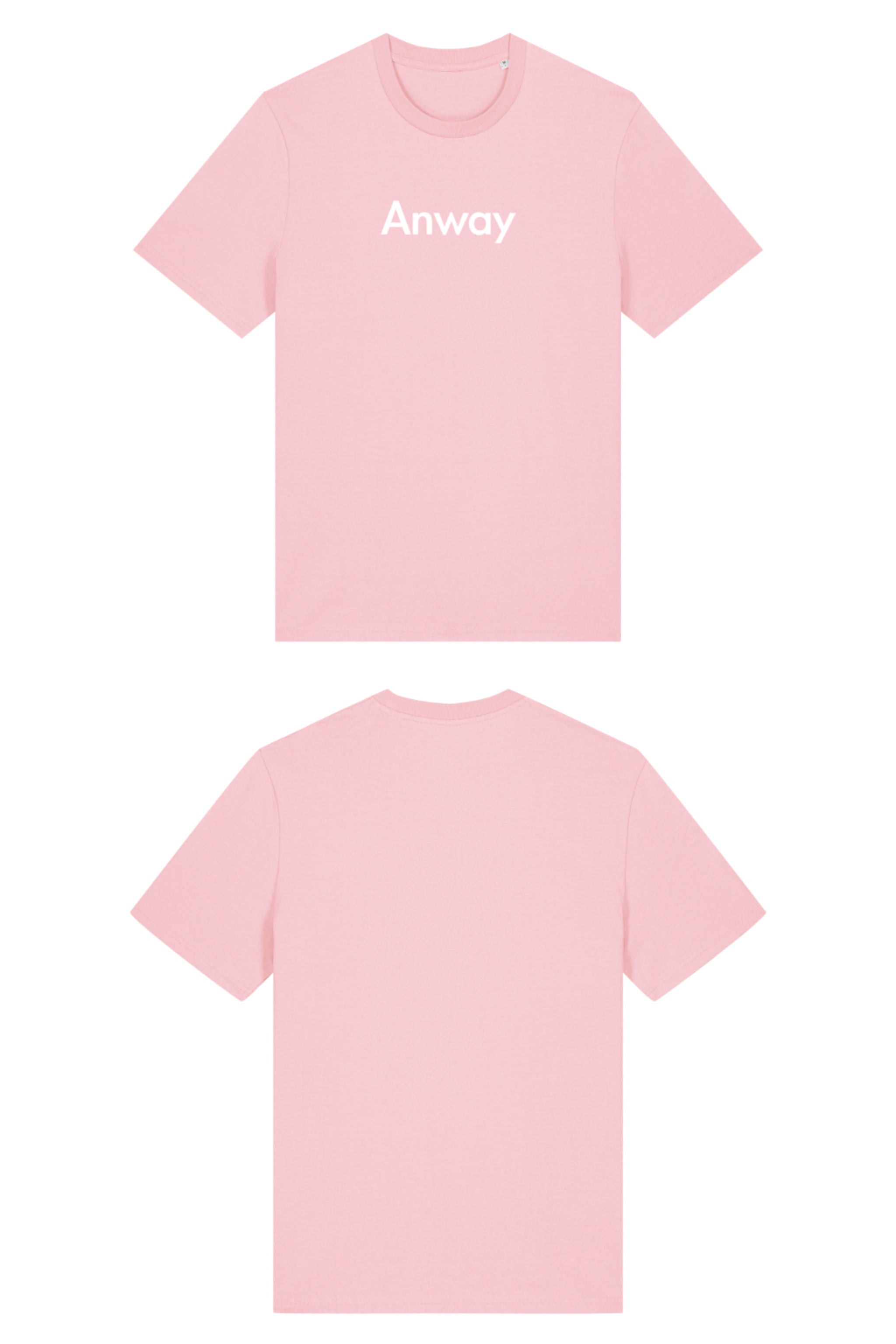 T-Shirt aus 100 % Bio-Baumwolle mit normaler Passform, erhältlich in verschiedenen Farben wie Blue Soul, Cotton Pink, Lavender, Aloe, Weiss und Schwarz. Individuell bedruckbar mit Wunschmotiv. Weiches, angenehm leichtes Material für hohen Tragekomfort. Ideal für einen zeitgemässen, entspannten Look. Mit weissem Anway-Schriftzug in serifenloser, fetter Schrift auf der Vorderseite.