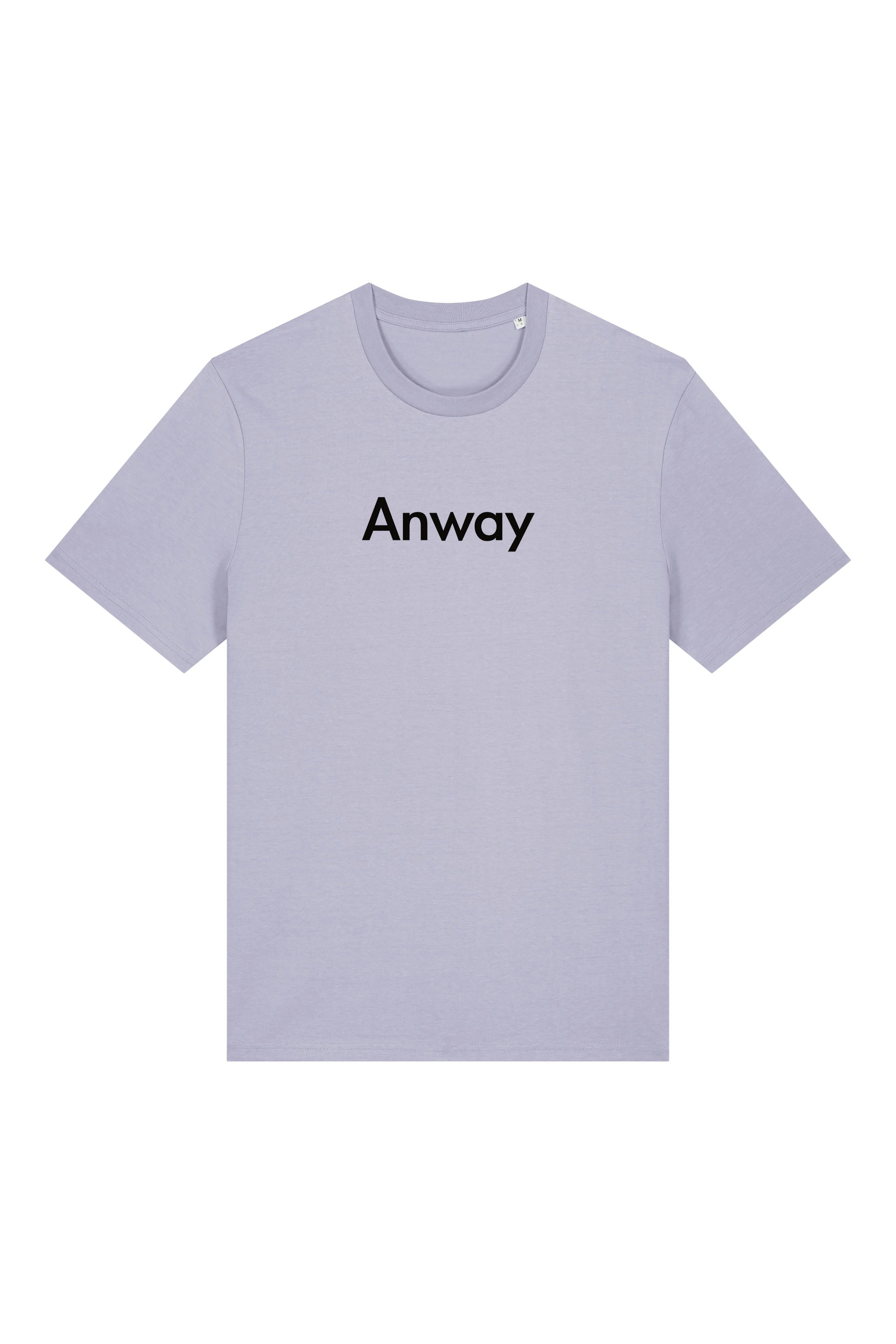 T-Shirt aus 100 % Bio-Baumwolle mit normaler Passform, erhältlich in verschiedenen Farben wie Blue Soul, Cotton Pink, Lavender, Aloe, Weiss und Schwarz. Individuell bedruckbar mit Wunschmotiv. Weiches, angenehm leichtes Material für hohen Tragekomfort. Ideal für einen zeitgemässen, entspannten Look. Mit schwarzem Anway-Schriftzug in serifenloser, fetter Schrift auf der Vorderseite.