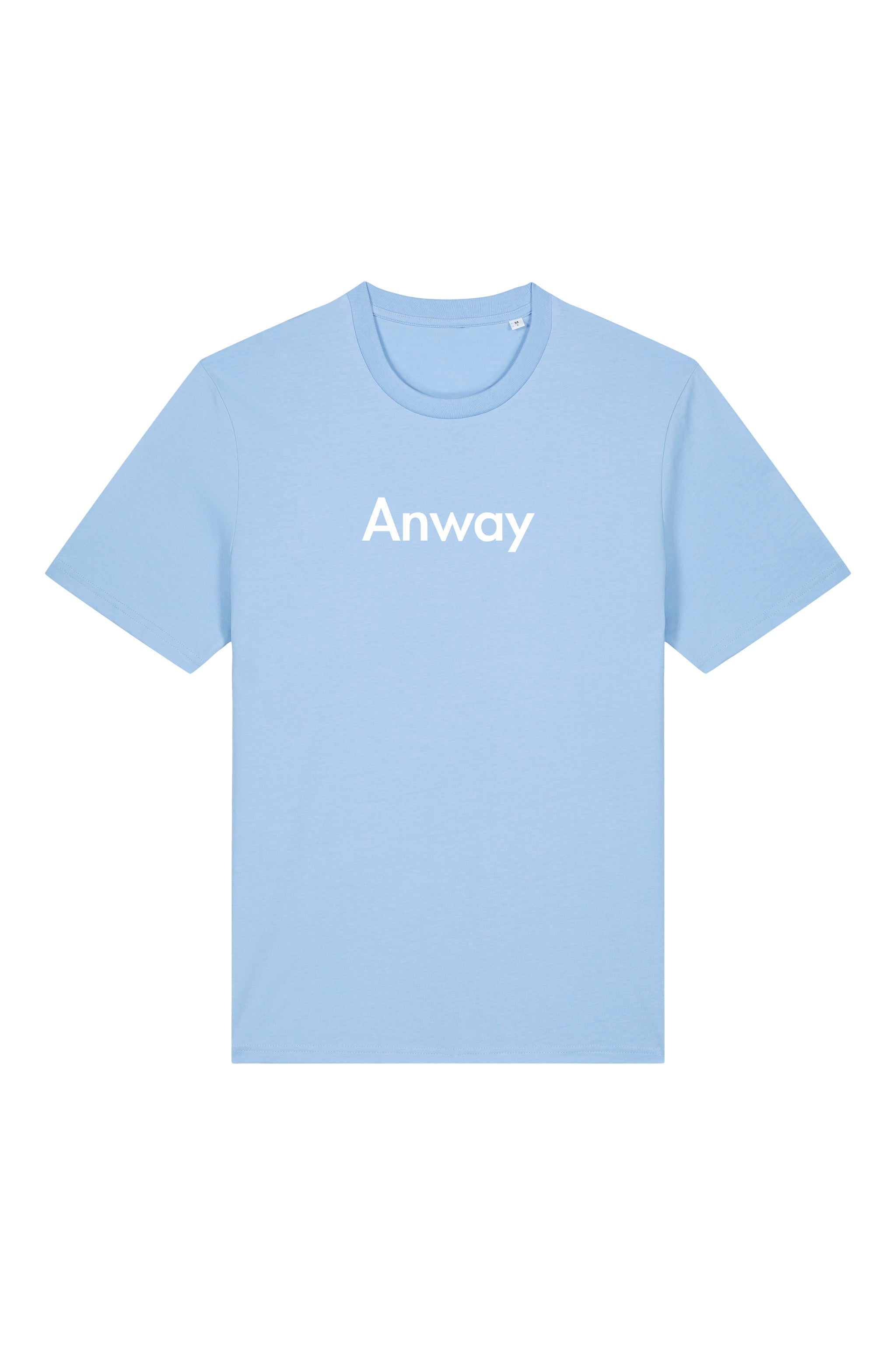 T-Shirt aus 100 % Bio-Baumwolle mit normaler Passform, erhältlich in verschiedenen Farben wie Blue Soul, Cotton Pink, Lavender, Aloe, Weiss und Schwarz. Individuell bedruckbar mit Wunschmotiv. Weiches, angenehm leichtes Material für hohen Tragekomfort. Ideal für einen zeitgemässen, entspannten Look. Mit weissem Anway-Schriftzug in serifenloser, fetter Schrift auf der Vorderseite.