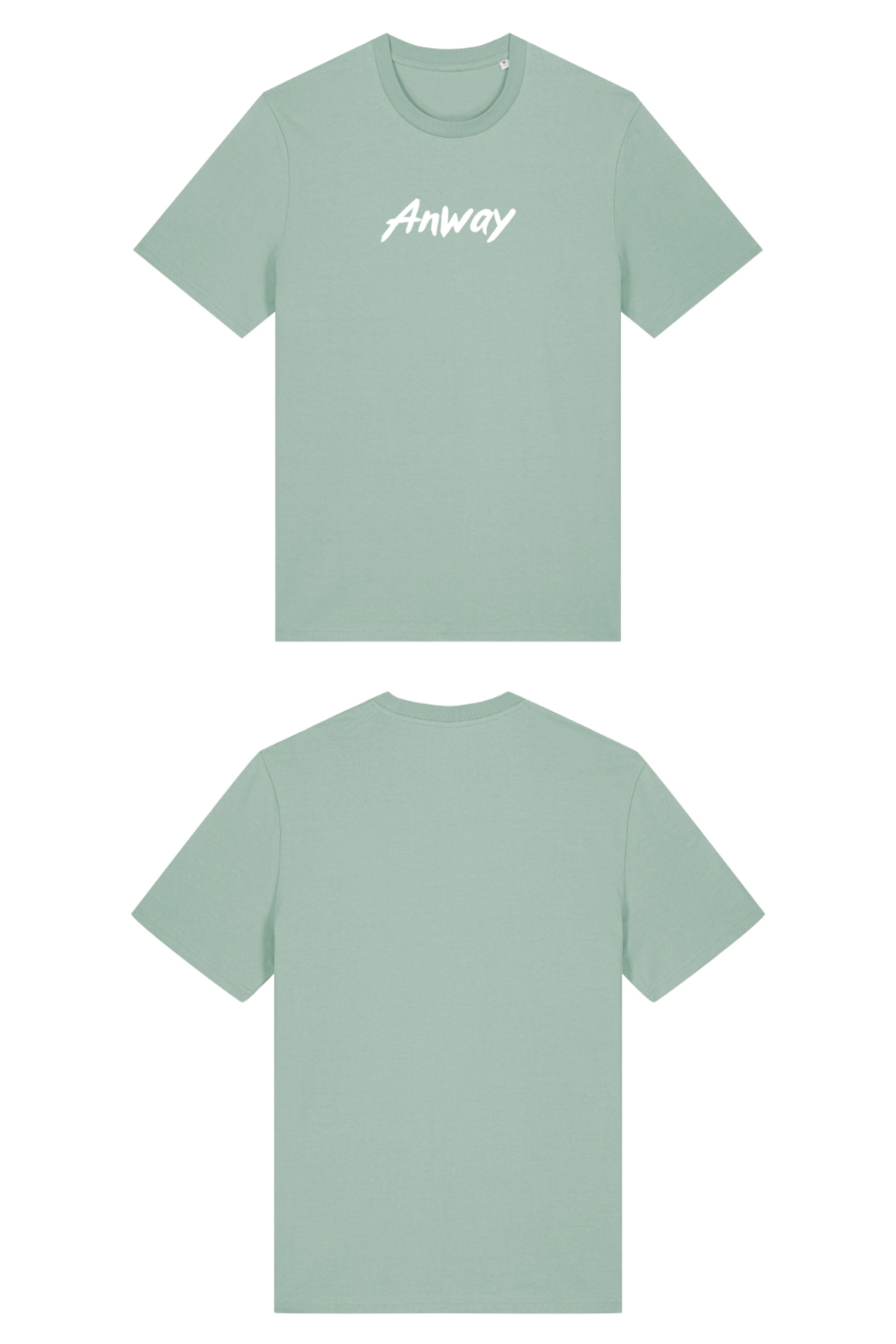 T-Shirt aus 100 % Bio-Baumwolle mit normaler Passform, erhältlich in verschiedenen Farben wie Blue Soul, Cotton Pink, Lavender, Aloe, Weiss und Schwarz. Individuell bedruckbar mit Wunschmotiv. Weiches, angenehm leichtes Material für hohen Tragekomfort. Ideal für einen zeitgemässen, entspannten Look. Mit weissem Anway-Logo in Pinsel-Schrift auf der Brust.