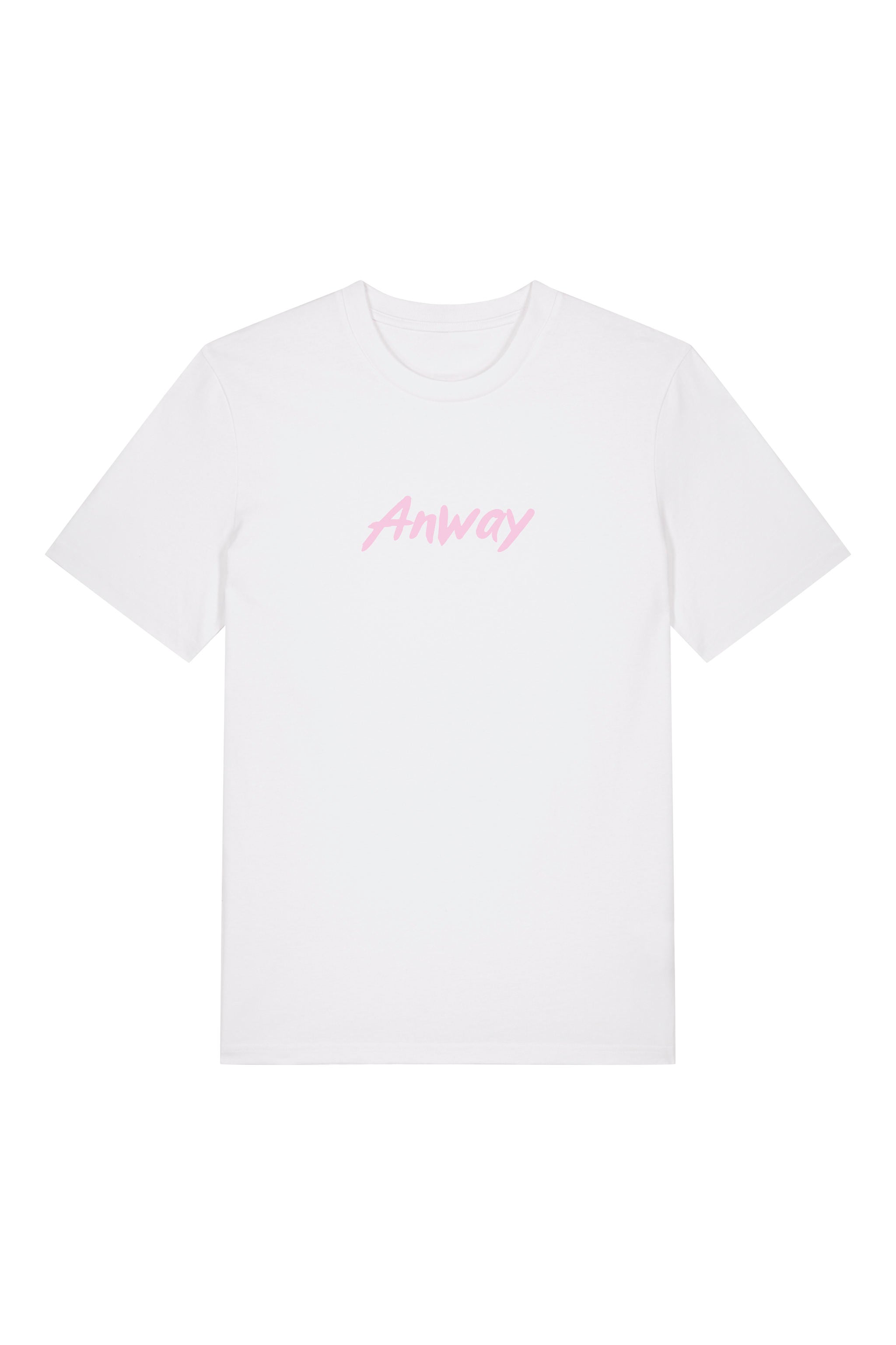 T-Shirt aus 100 % Bio-Baumwolle mit normaler Passform, erhältlich in verschiedenen Farben wie Blue Soul, Cotton Pink, Lavender, Aloe, Weiss und Schwarz. Individuell bedruckbar mit Wunschmotiv. Weiches, angenehm leichtes Material für hohen Tragekomfort. Ideal für einen zeitgemässen, entspannten Look. Mit rosa Anway-Logo in Pinsel-Schrift auf der Brust.