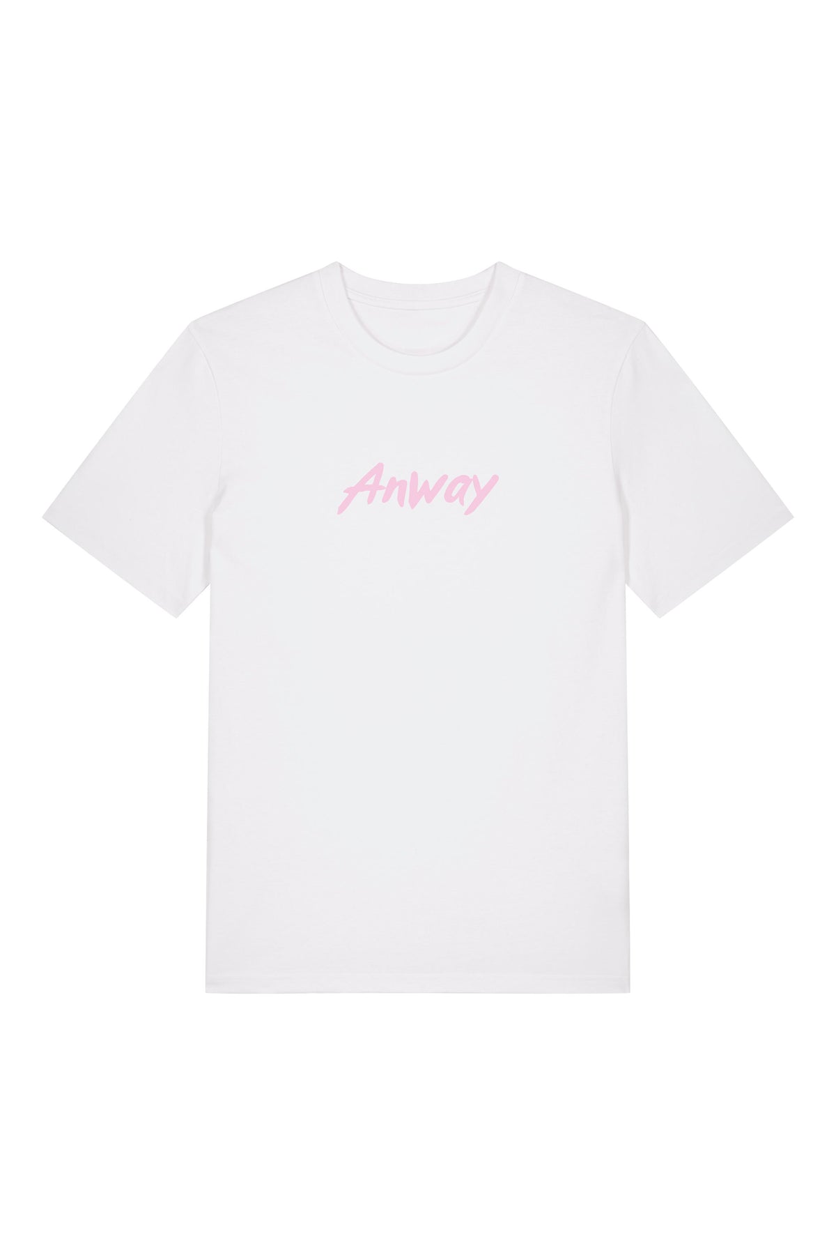T-Shirt aus 100 % Bio-Baumwolle mit normaler Passform, erhältlich in verschiedenen Farben wie Blue Soul, Cotton Pink, Lavender, Aloe, Weiss und Schwarz. Individuell bedruckbar mit Wunschmotiv. Weiches, angenehm leichtes Material für hohen Tragekomfort. Ideal für einen zeitgemässen, entspannten Look. Mit rosa Anway-Logo in Pinsel-Schrift auf der Brust.