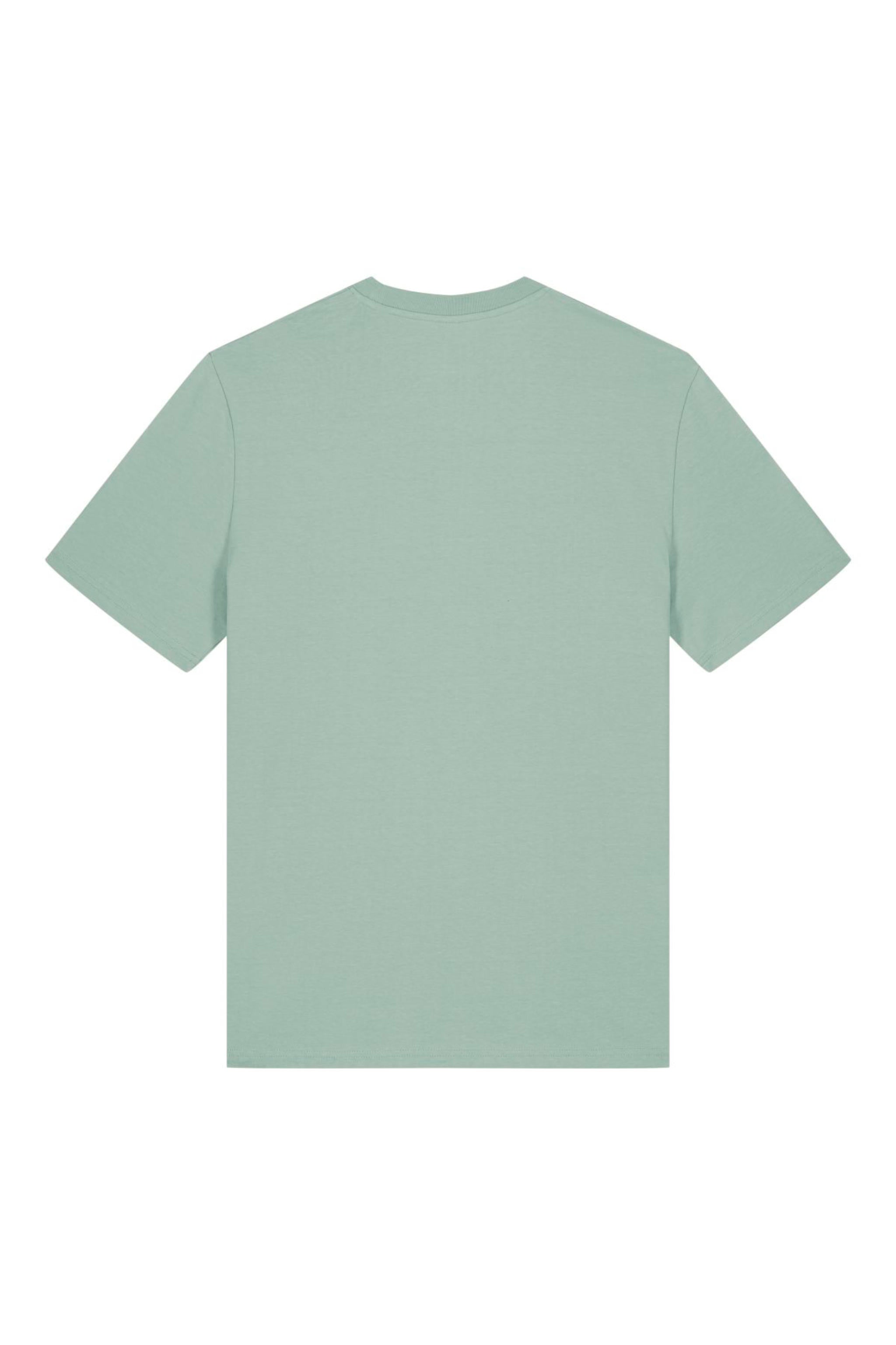 T-Shirt aus Bio-Baumwolle mit normaler Passform – in Aloegrün (Aloe), Rosa (Cotton Pink), Hellblau (Blue Soul), Lavendel (Lavender), Weiss (White) oder Schwarz (Black) erhältlich.