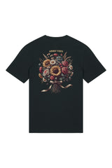 T-Shirt aus 100 % Bio-Baumwolle mit normaler Passform, erhältlich in verschiedenen Farben wie Blue Soul, Cotton Pink, Lavender, Aloe, Weiss und Schwarz. Individuell bedruckbar mit Wunschmotiv. Weiches, angenehm leichtes Material für hohen Tragekomfort. Ideal für einen zeitgemässen, entspannten Look. Mit grossem buntem Blumenstrauss auf dem Rücken und „ANWAY VIBES“-Schriftzug.