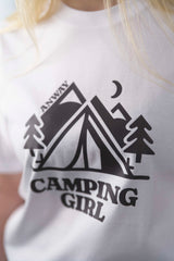 BUILD YOUR OWN T-SHIRT (NORMAL) | CAMPING GIRL | WHITE