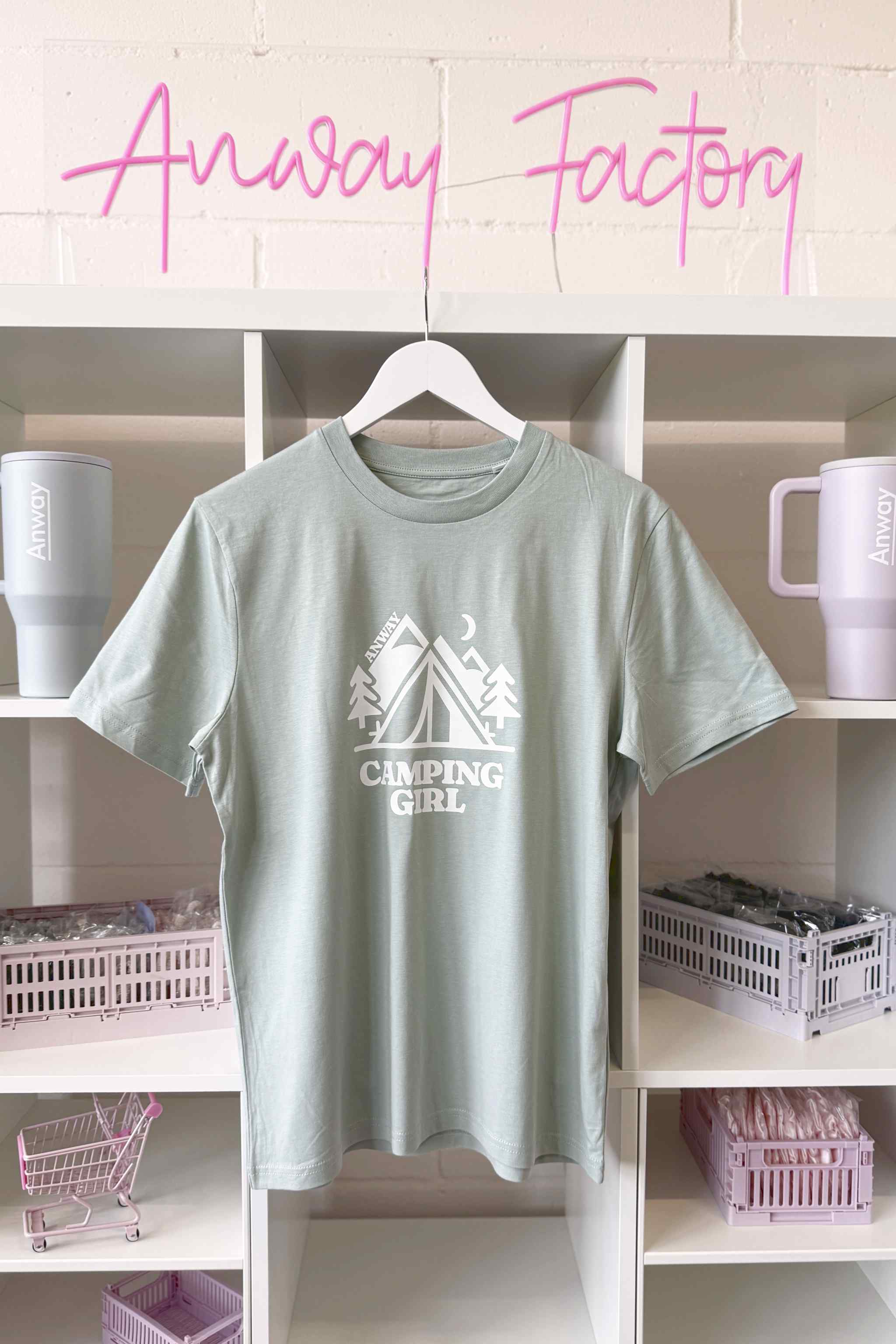T-Shirt Normal Farbe Aloe Print weiss Camping Girl Vorderseite