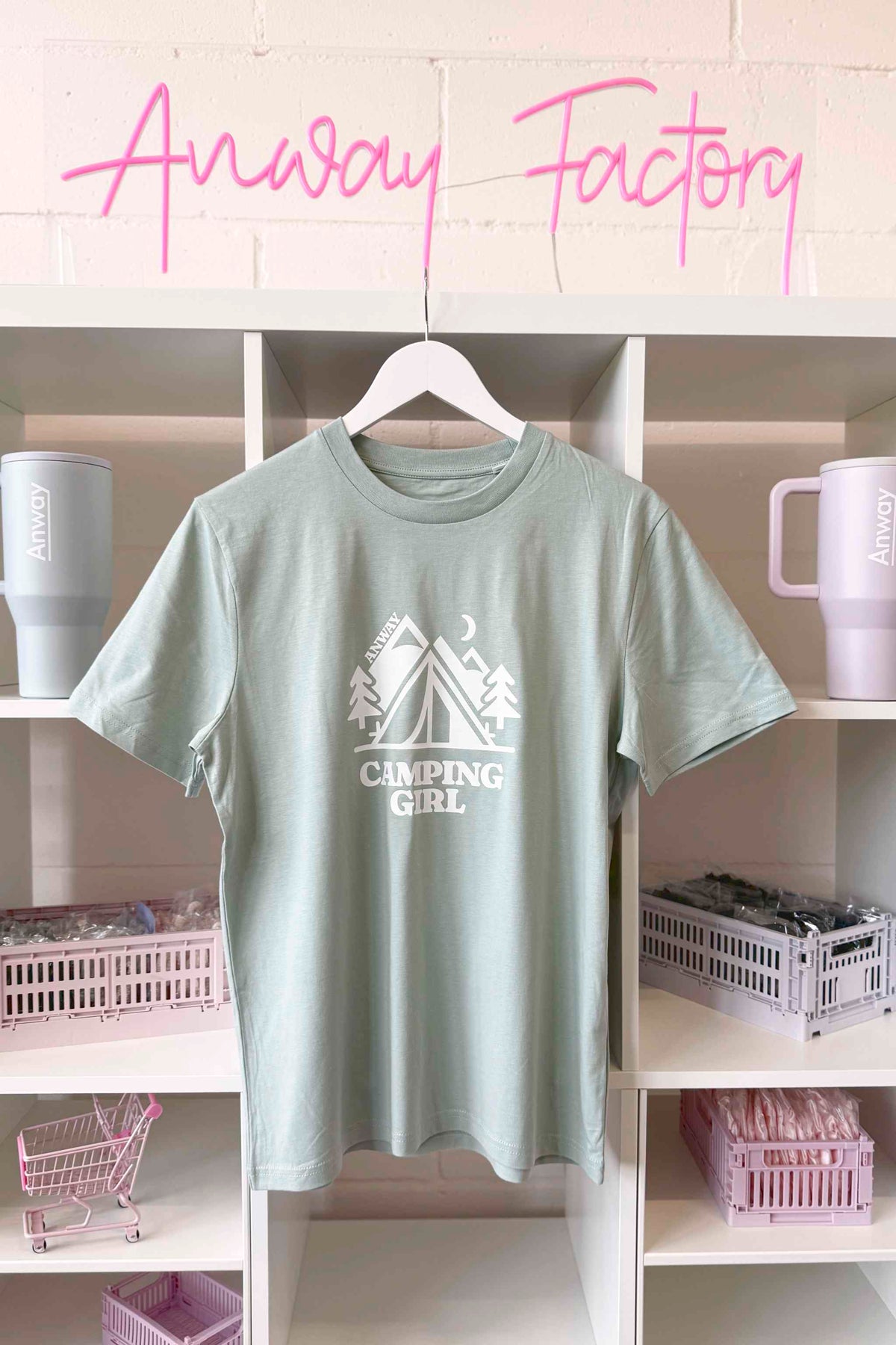 T-Shirt Normal Farbe Aloe Print weiss Camping Girl Vorderseite