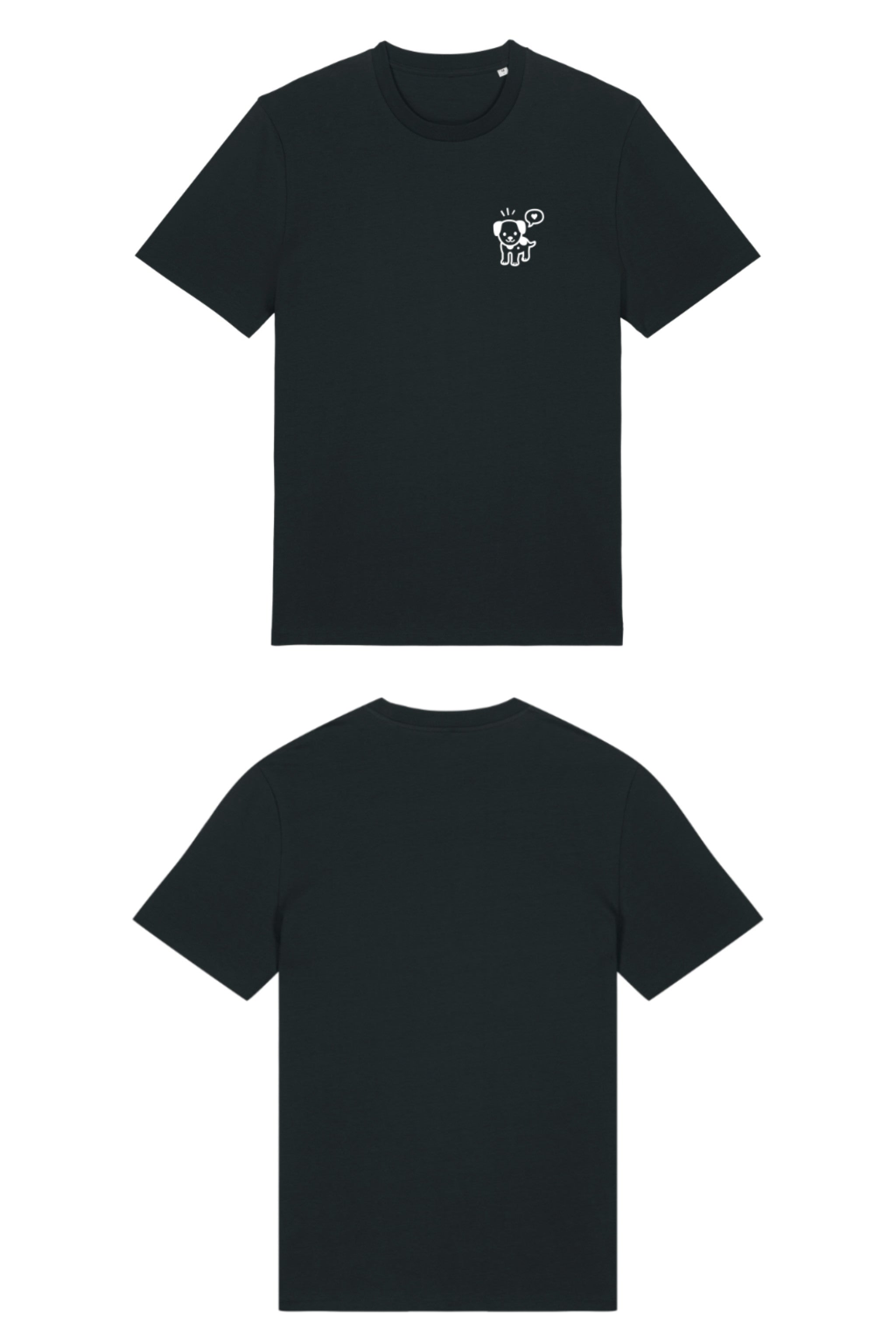 T-Shirt aus 100 % Bio-Baumwolle mit normaler Passform, erhältlich in verschiedenen Farben wie Blue Soul, Cotton Pink, Lavender, Aloe, Weiss und Schwarz. Individuell bedruckbar mit Wunschmotiv. Weiches, angenehm leichtes Material für hohen Tragekomfort. Ideal für einen zeitgemässen, entspannten Look. Mit kleinem weissen Druck eines fröhlichen Hundes auf der linken Brust.
