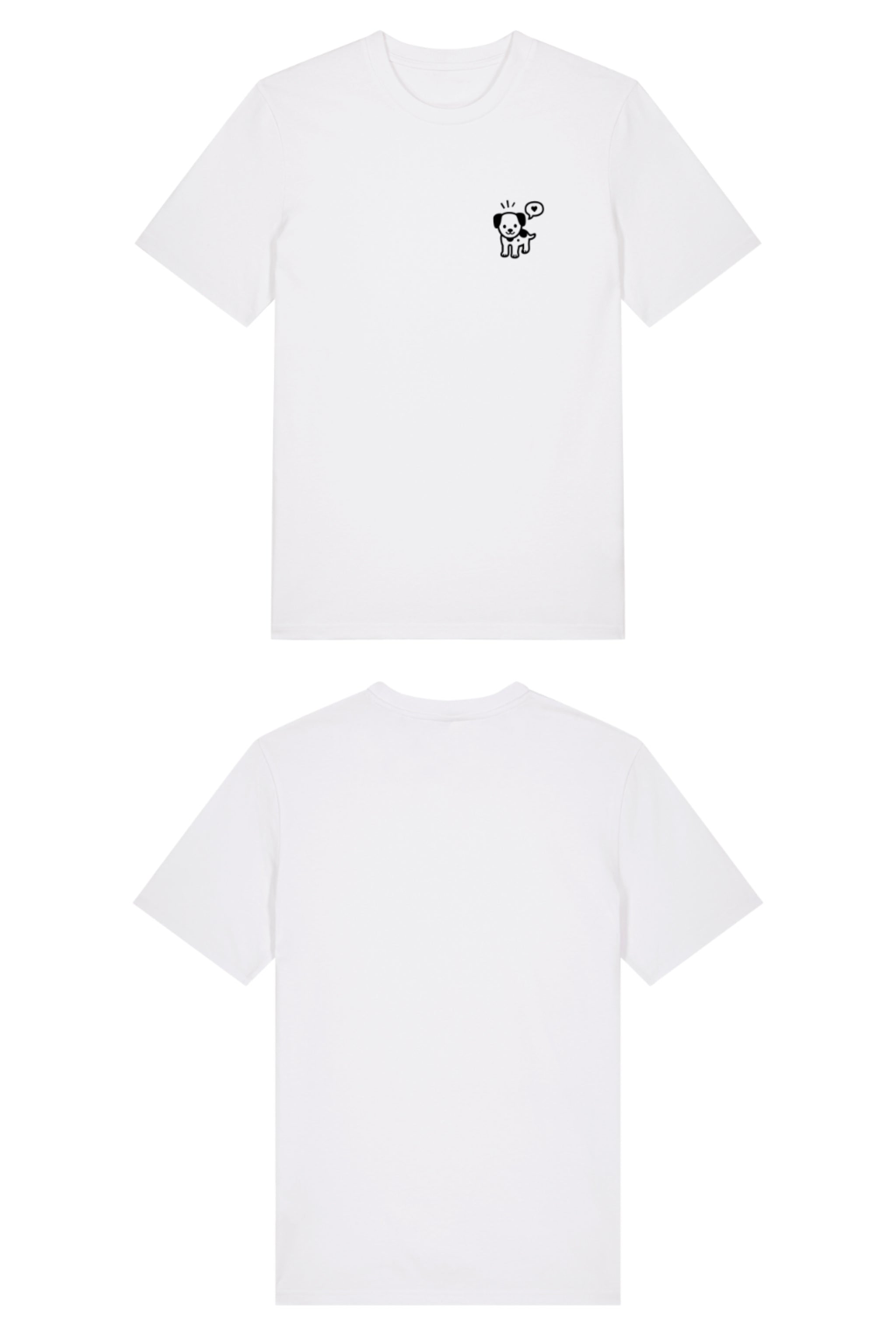 T-Shirt aus 100 % Bio-Baumwolle mit normaler Passform, erhältlich in verschiedenen Farben wie Blue Soul, Cotton Pink, Lavender, Aloe, Weiss und Schwarz. Individuell bedruckbar mit Wunschmotiv. Weiches, angenehm leichtes Material für hohen Tragekomfort. Ideal für einen zeitgemässen, entspannten Look. Mit kleinem schwarzen Druck eines fröhlichen Hundes auf der linken Brust.