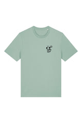T-Shirt aus 100 % Bio-Baumwolle mit normaler Passform, erhältlich in verschiedenen Farben wie Blue Soul, Cotton Pink, Lavender, Aloe, Weiss und Schwarz. Individuell bedruckbar mit Wunschmotiv. Weiches, angenehm leichtes Material für hohen Tragekomfort. Ideal für einen zeitgemässen, entspannten Look. Mit kleinem schwarzen Druck eines fröhlichen Hundes auf der linken Brust.