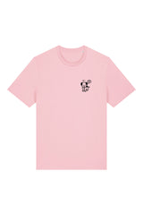 T-Shirt aus 100 % Bio-Baumwolle mit normaler Passform, erhältlich in verschiedenen Farben wie Blue Soul, Cotton Pink, Lavender, Aloe, Weiss und Schwarz. Individuell bedruckbar mit Wunschmotiv. Weiches, angenehm leichtes Material für hohen Tragekomfort. Ideal für einen zeitgemässen, entspannten Look. Mit kleinem schwarzen Druck eines fröhlichen Hundes auf der linken Brust.