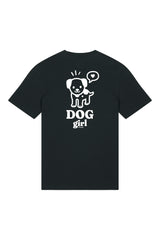 T-Shirt aus 100 % Bio-Baumwolle mit normaler Passform, erhältlich in verschiedenen Farben wie Blue Soul, Cotton Pink, Lavender, Aloe, Weiss und Schwarz. Individuell bedruckbar mit Wunschmotiv. Weiches, angenehm leichtes Material für hohen Tragekomfort. Ideal für einen zeitgemässen, entspannten Look. Grosser weisser Hundedruck mit Sprechblase und der Aufschrift „DOG girl“ auf der Rückseite.