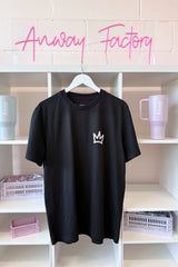 T-Shirt Normal Black Schwarz Print Big Dream rosa Baumwolle