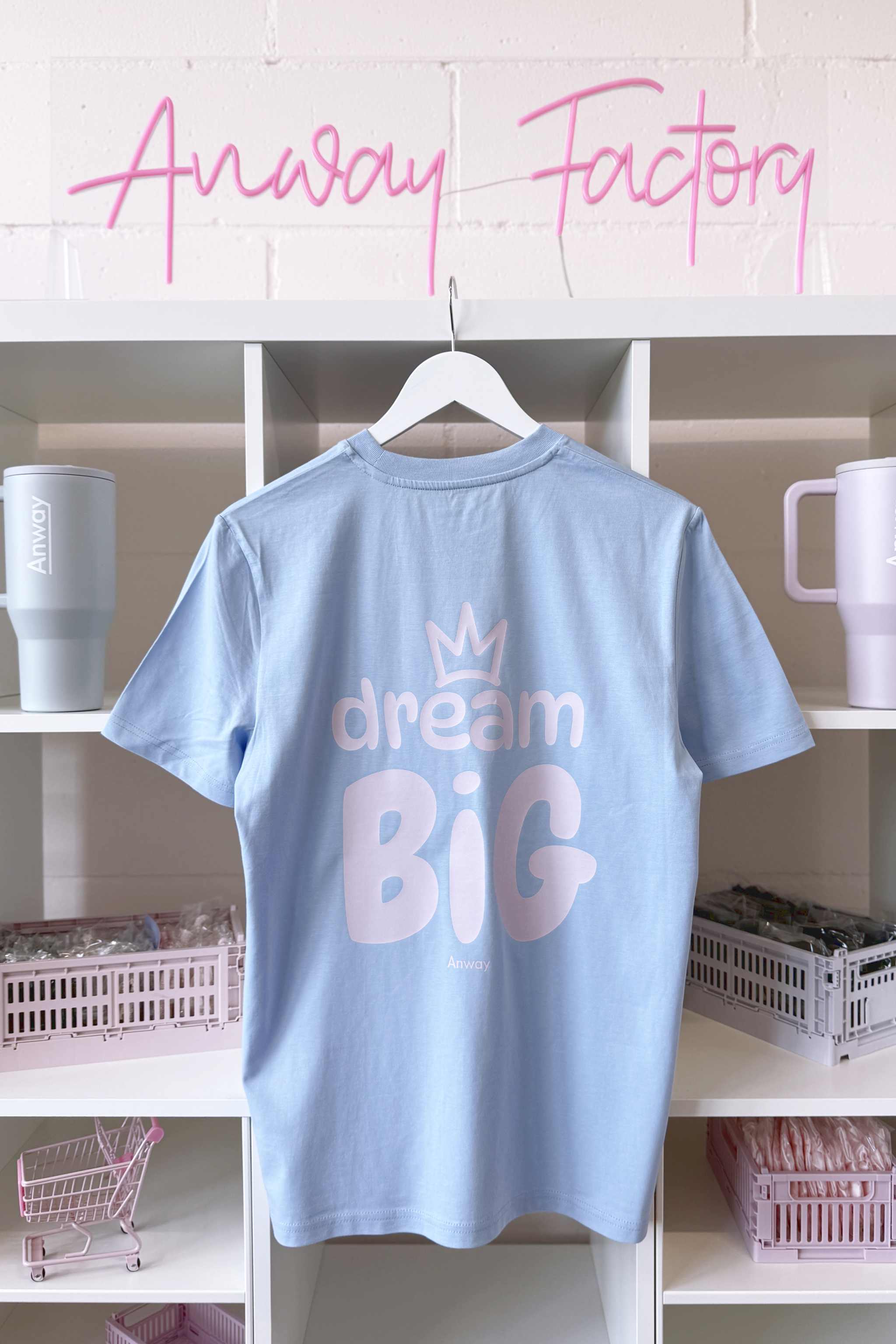 T-Shirt Normal Blue Soul hellblau mit rosa Print dream Big