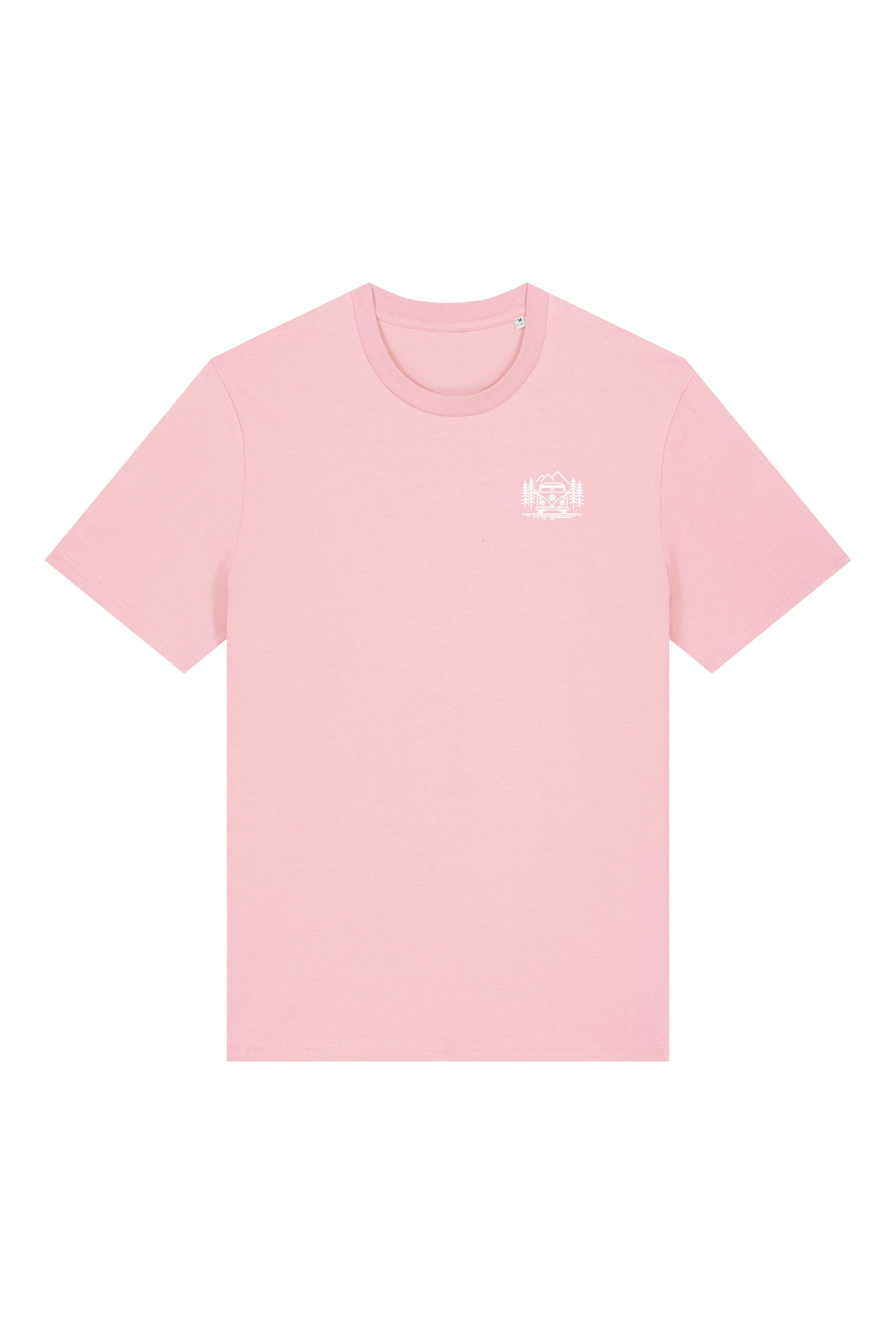T-Shirt aus 100 % Bio-Baumwolle mit normaler Passform, erhältlich in verschiedenen Farben wie Blue Soul, Cotton Pink, Lavender, Aloe, Weiss und Schwarz. Individuell bedruckbar mit Wunschmotiv. Weiches, angenehm leichtes Material für hohen Tragekomfort. Ideal für einen zeitgemässen, entspannten Look. Mit Aufdruck auf dem Rücken "EXPLORER GIRL", einem VW-Bus, Tannen und Bergen und einem kleinen Aufdruck auf der linken Brust – modernes Design für Outdoor-Liebhaberinnen.