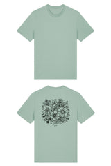 T-Shirt aus 100 % Bio-Baumwolle mit normaler Passform, erhältlich in verschiedenen Farben wie Blue Soul, Cotton Pink, Lavender, Aloe, Weiss und Schwarz. Individuell bedruckbar mit Wunschmotiv. Weiches, angenehm leichtes Material für hohen Tragekomfort. Ideal für einen zeitgemässen, entspannten Look. Rückseite: T-Shirt mit grossem, einfarbigem Blumenprint auf der Rückseite. 