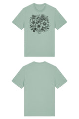 T-Shirt aus 100 % Bio-Baumwolle mit normaler Passform, erhältlich in verschiedenen Farben wie Blue Soul, Cotton Pink, Lavender, Aloe, Weiss und Schwarz. Individuell bedruckbar mit Wunschmotiv. Weiches, angenehm leichtes Material für hohen Tragekomfort. Ideal für einen zeitgemässen, entspannten Look. Vorderseite: T-Shirt mit einfarbigem Blumenprint auf der Vorderseite. 