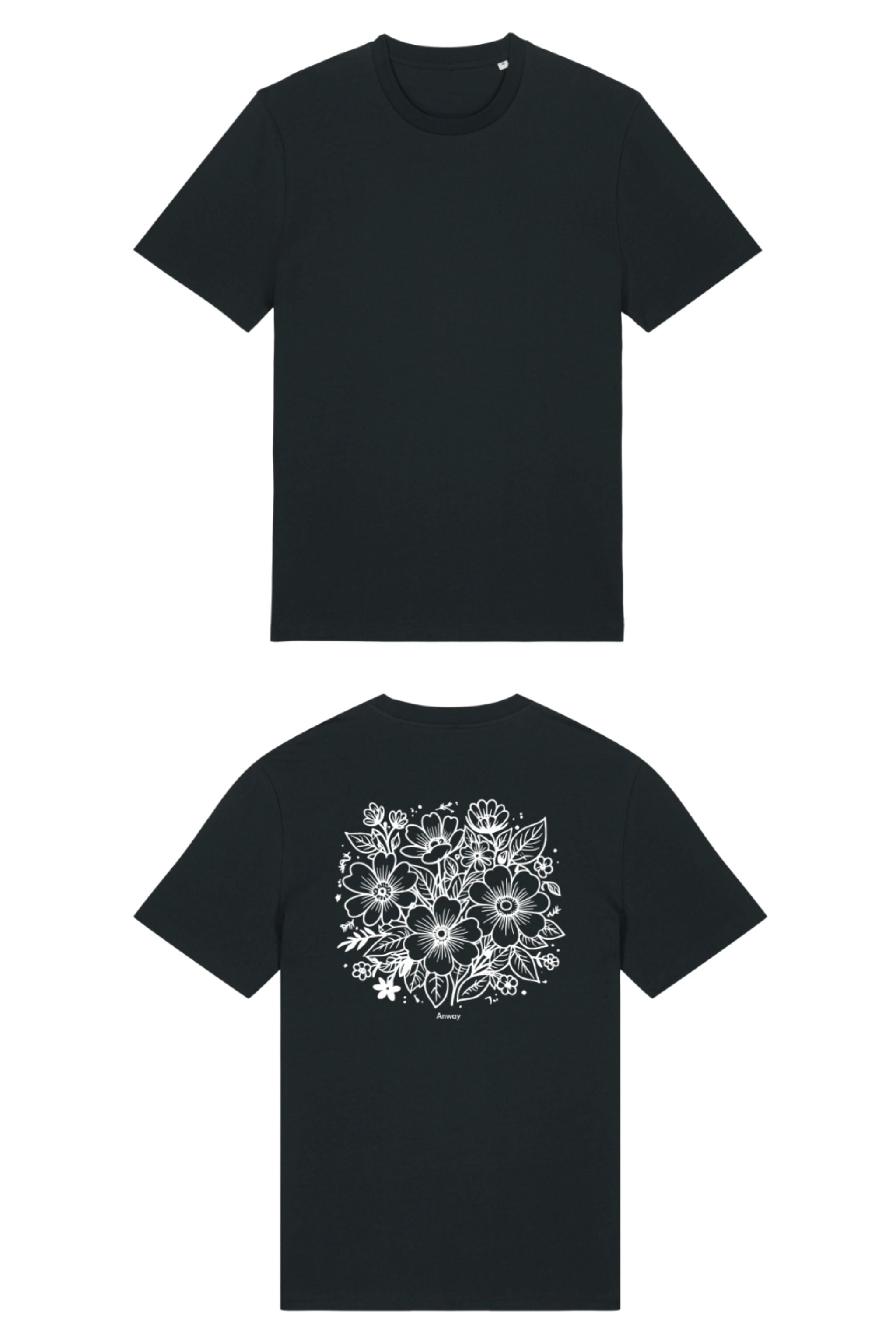 T-Shirt aus 100 % Bio-Baumwolle mit normaler Passform, erhältlich in verschiedenen Farben wie Blue Soul, Cotton Pink, Lavender, Aloe, Weiss und Schwarz. Individuell bedruckbar mit Wunschmotiv. Weiches, angenehm leichtes Material für hohen Tragekomfort. Ideal für einen zeitgemässen, entspannten Look. Rückseite: T-Shirt mit grossem, einfarbigem Blumenprint auf der Rückseite. 