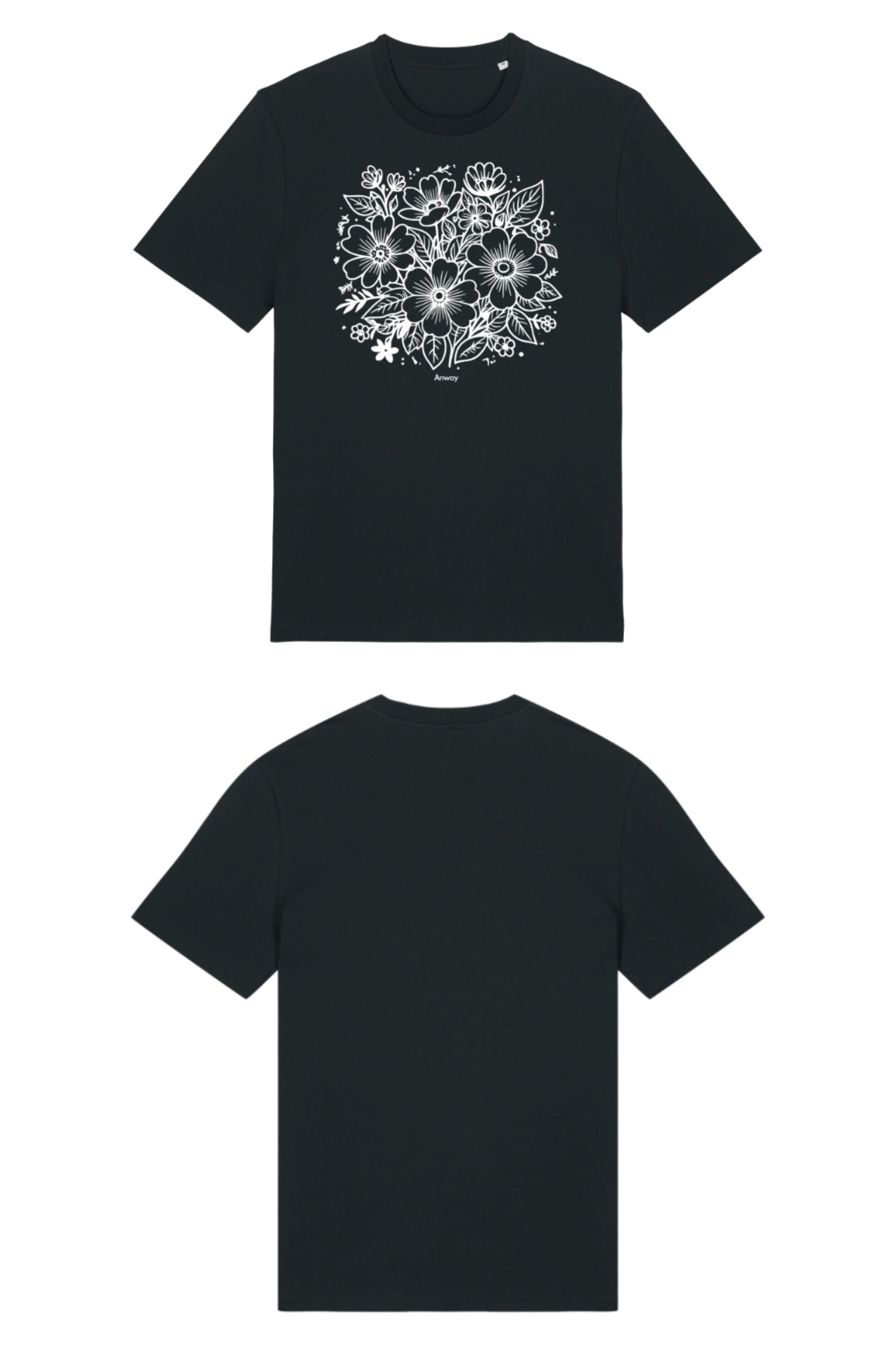 T-Shirt aus 100 % Bio-Baumwolle mit normaler Passform, erhältlich in verschiedenen Farben wie Blue Soul, Cotton Pink, Lavender, Aloe, Weiss und Schwarz. Individuell bedruckbar mit Wunschmotiv. Weiches, angenehm leichtes Material für hohen Tragekomfort. Ideal für einen zeitgemässen, entspannten Look. Vorderseite: T-Shirt mit einfarbigem Blumenprint auf der Vorderseite. 